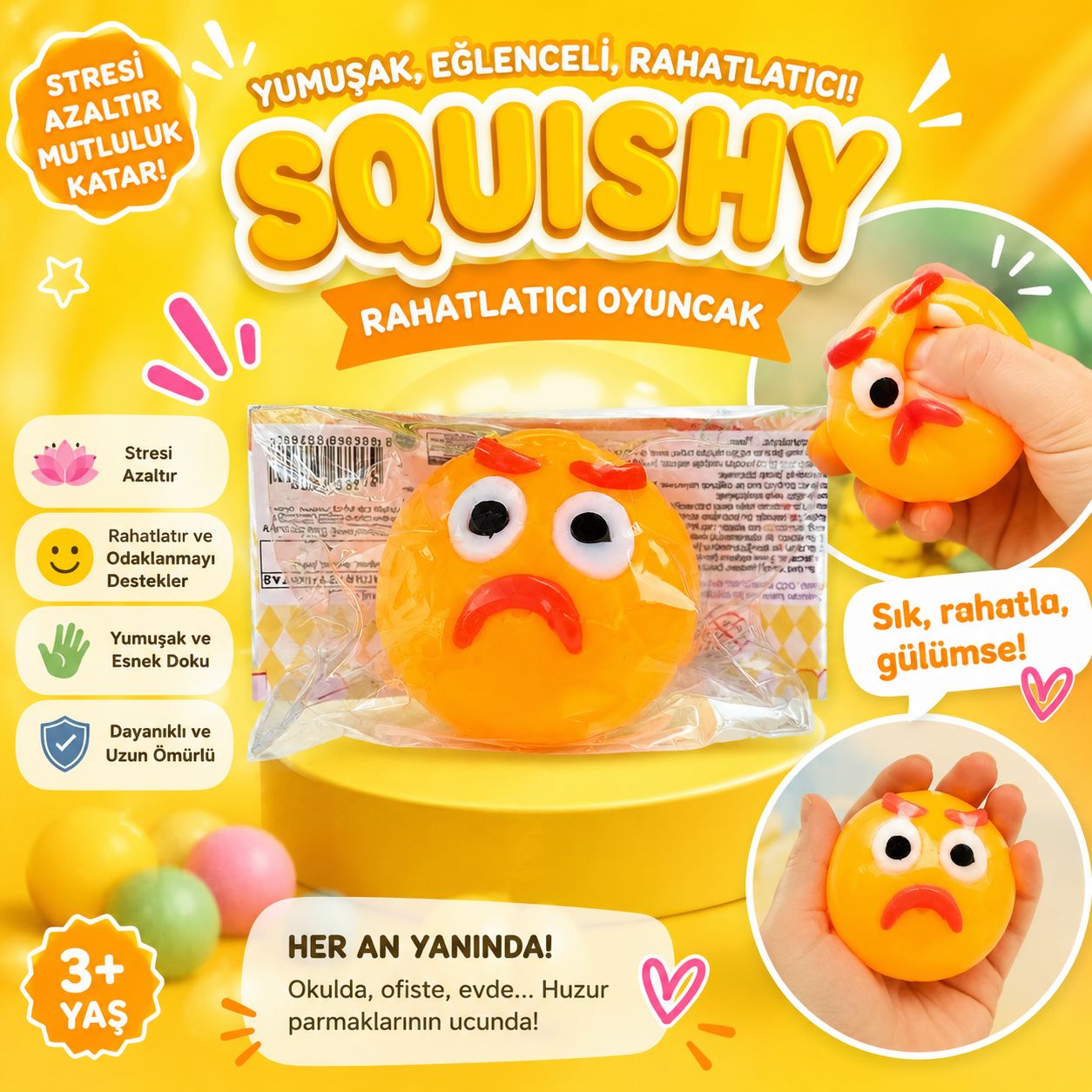Stres Atıcı Emoji Squishy'ler