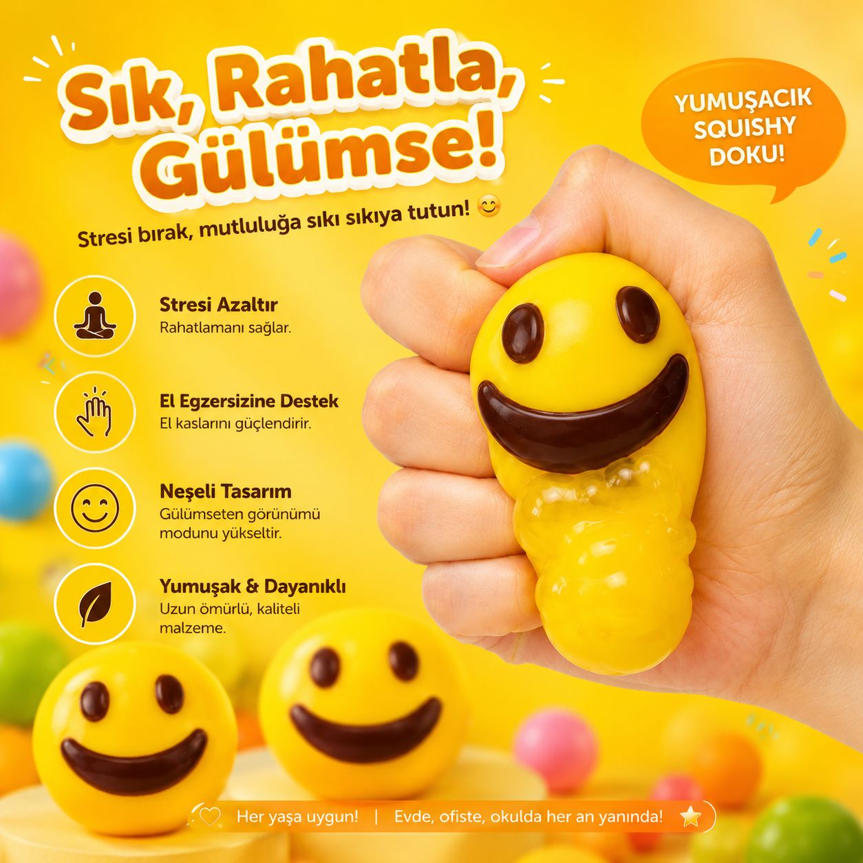 Stres Atıcı Emoji Squishy'ler
