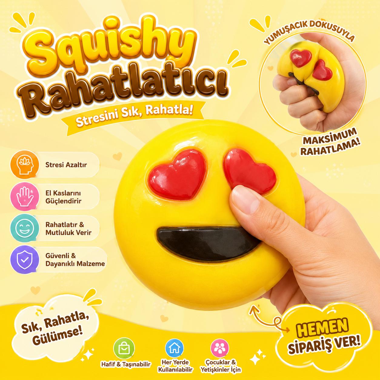 Stres Atıcı Emoji Squishy'ler