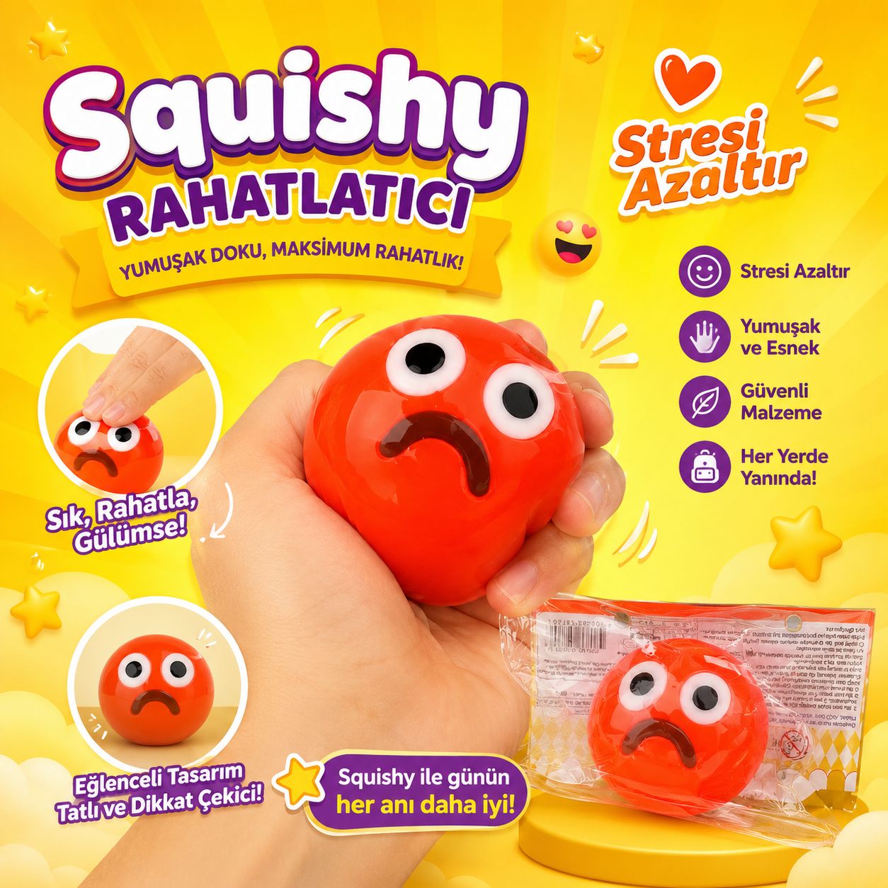 Stres Atıcı Emoji Squishy'ler